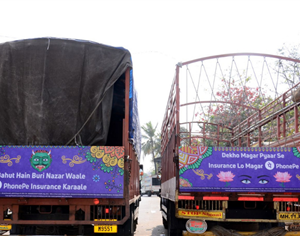 PhonePe paints truck tailgates with witty idioms 
